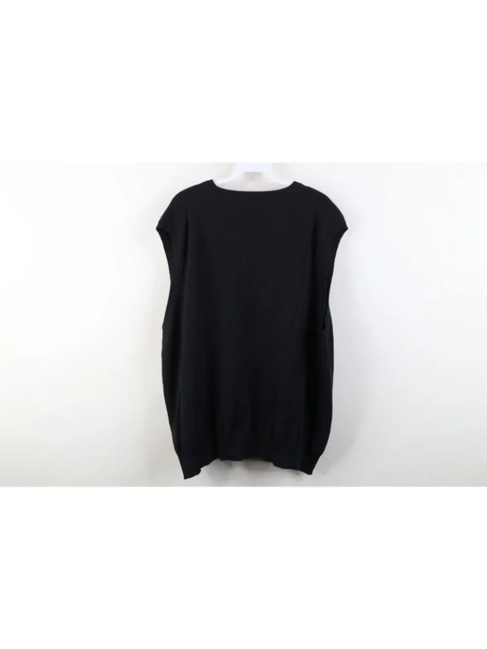 Vintage 90s Ralph Lauren Mens 2XL Faded Pima Cotton Knit Sweater Vest Black